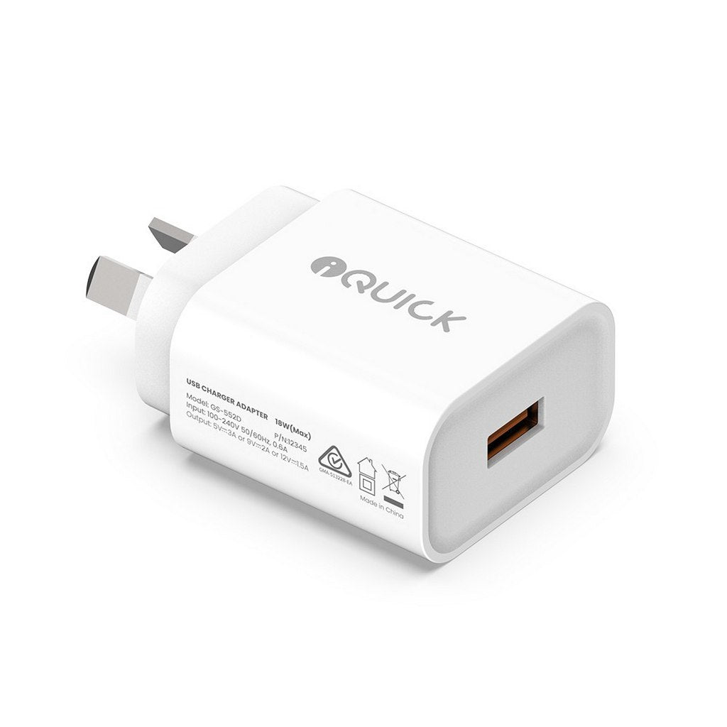 iQuick USB A Wall Plug 18w