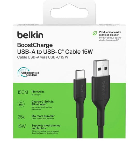 Belkin USB-A - USB-C Cable - 0.15m