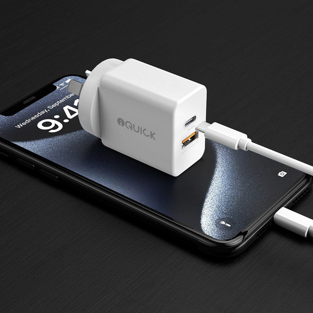 iQuick Dual USB A + C Wall Plug 30w