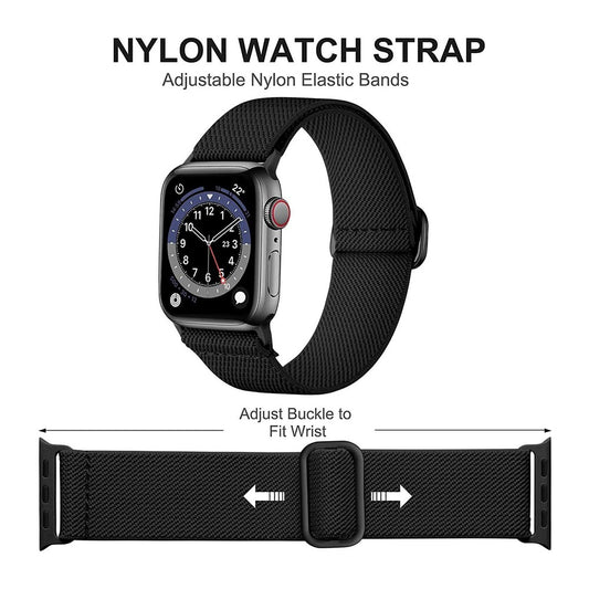 Watch band - Stretchy Nylon - 38/40/41/S10-42 - Black
